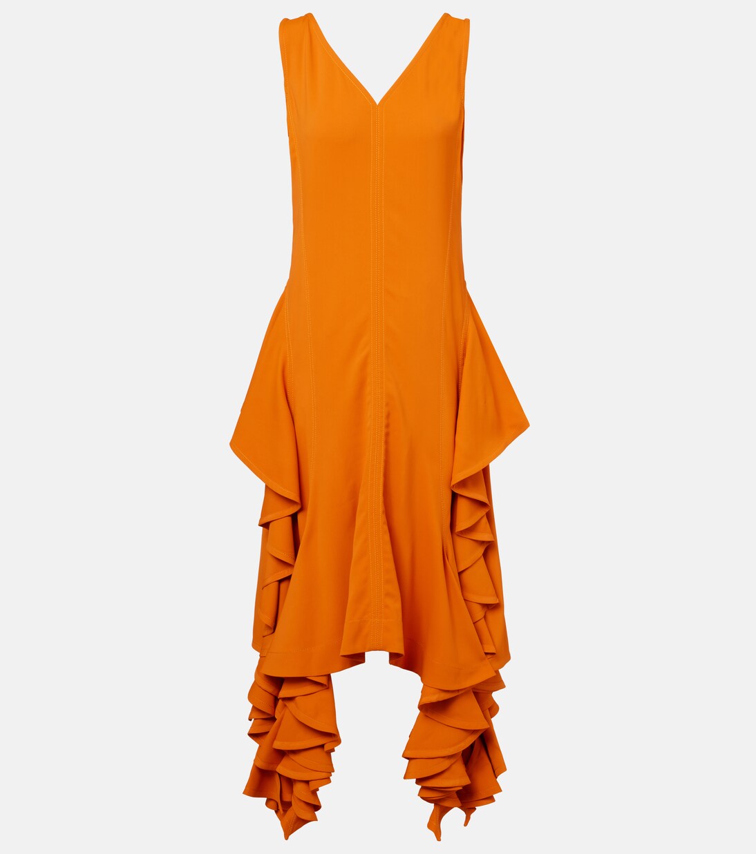 Ruffled midi dress | Bottega Veneta