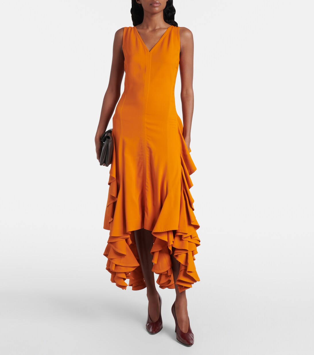 Ruffled midi dress | Bottega Veneta