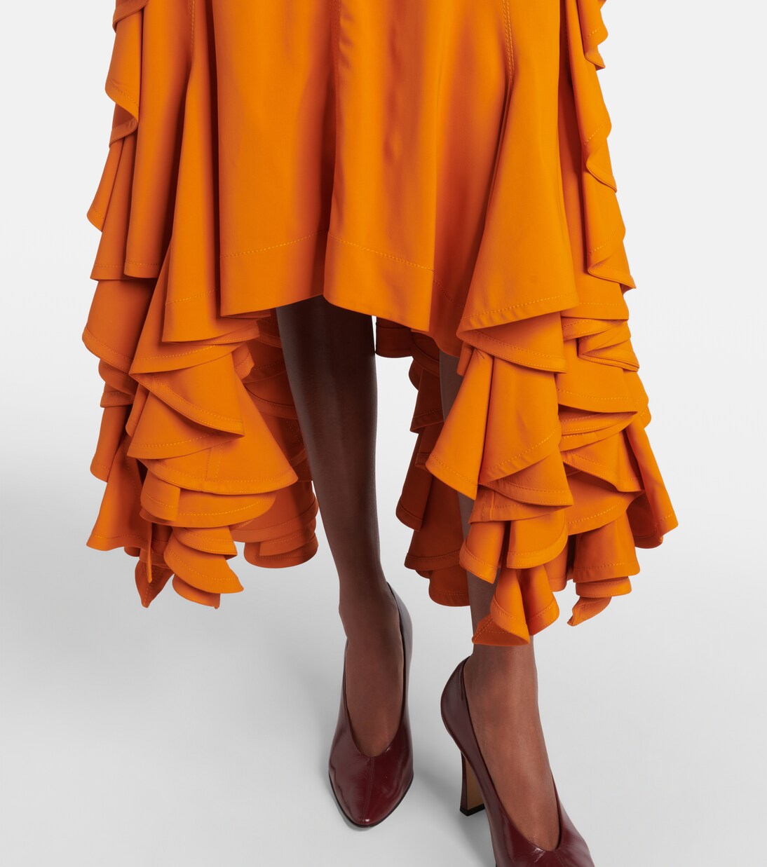 Ruffled midi dress | Bottega Veneta