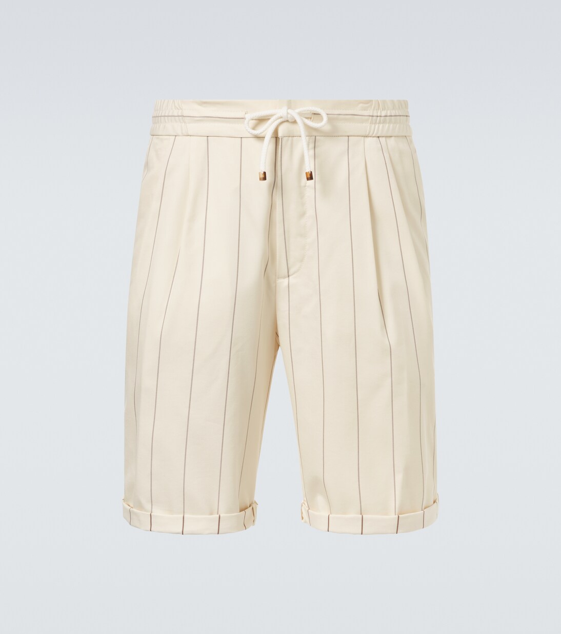 Bermuda rayé en laine et coton | Brunello Cucinelli