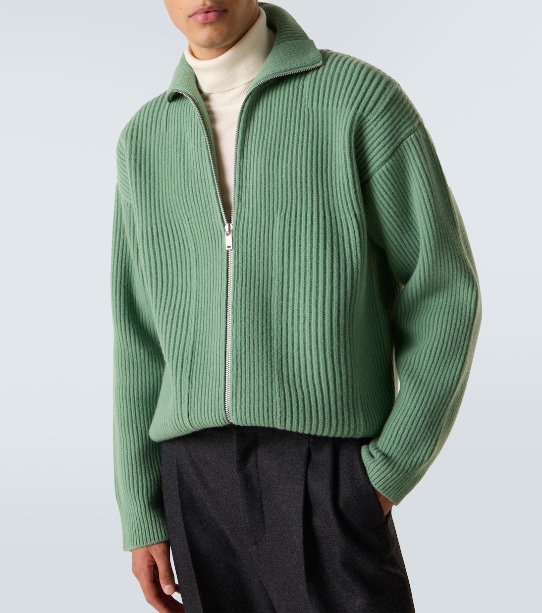 Wool zip-up cardigan | Jil Sander