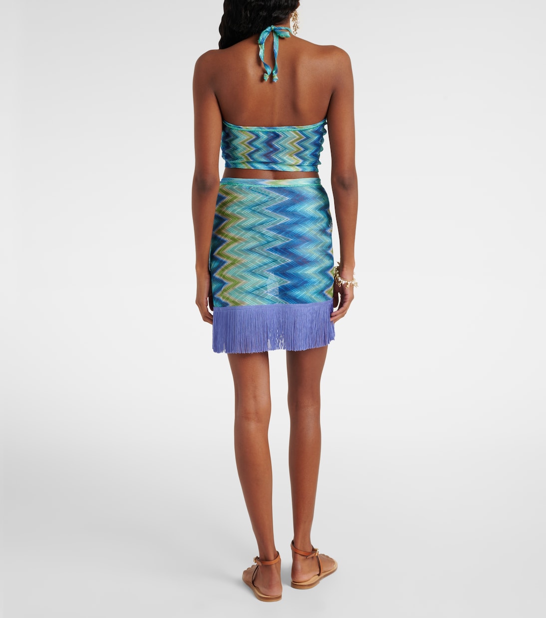 Zigzag fringed wrap skirt | Missoni