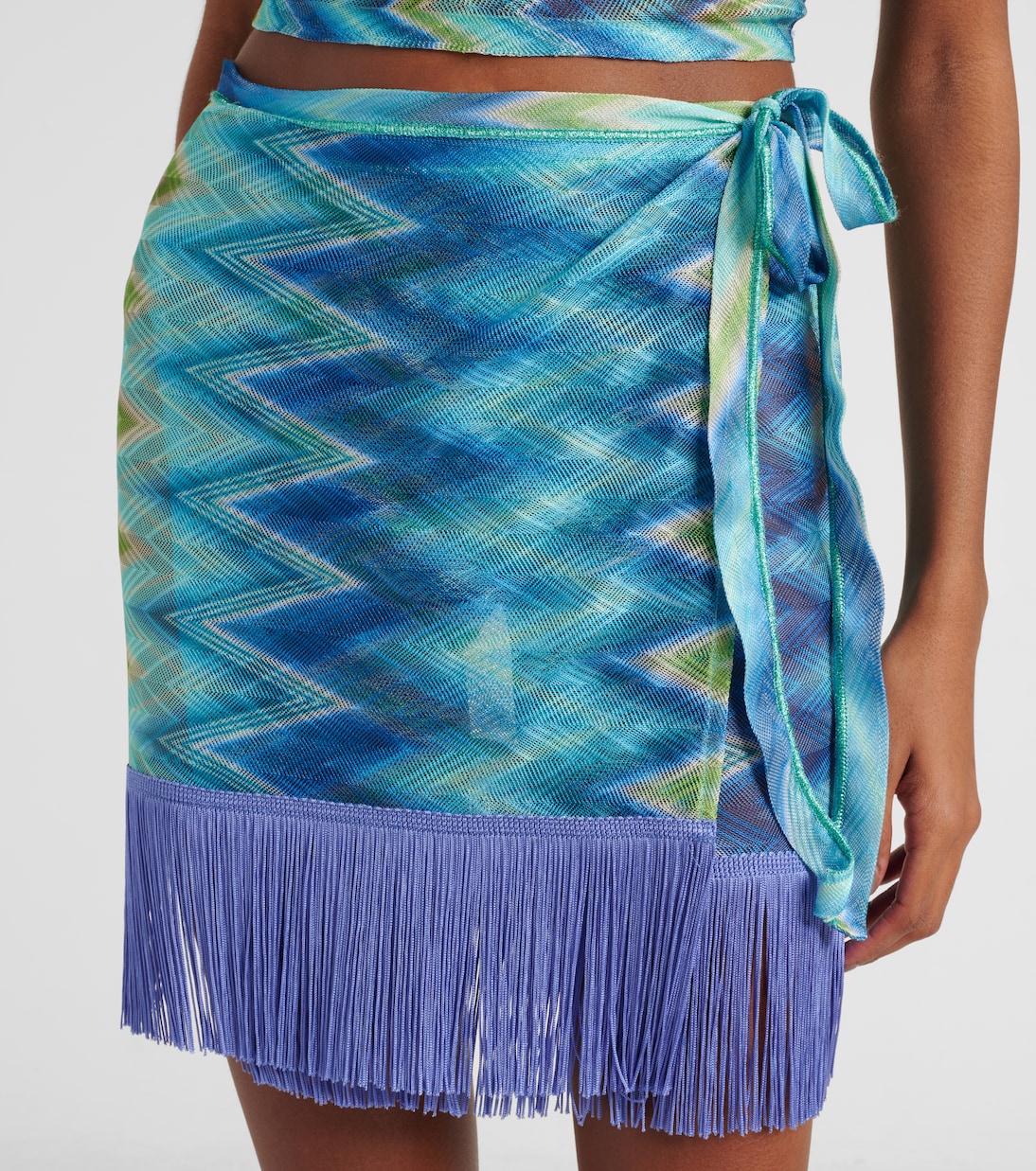 Zigzag fringed wrap skirt | Missoni