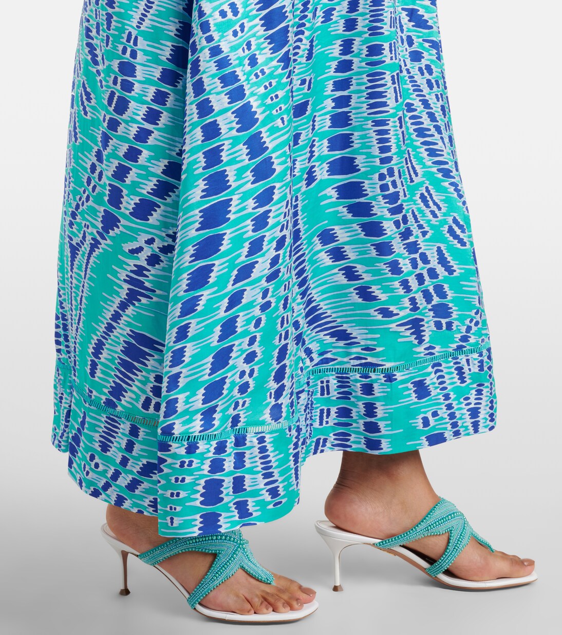 Robe longue Cassandra imprimée en satin | Poupette St Barth