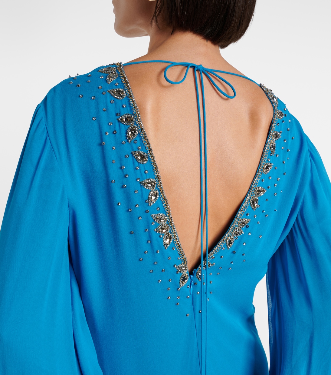 Embellished silk georgette midi dress | Valentino