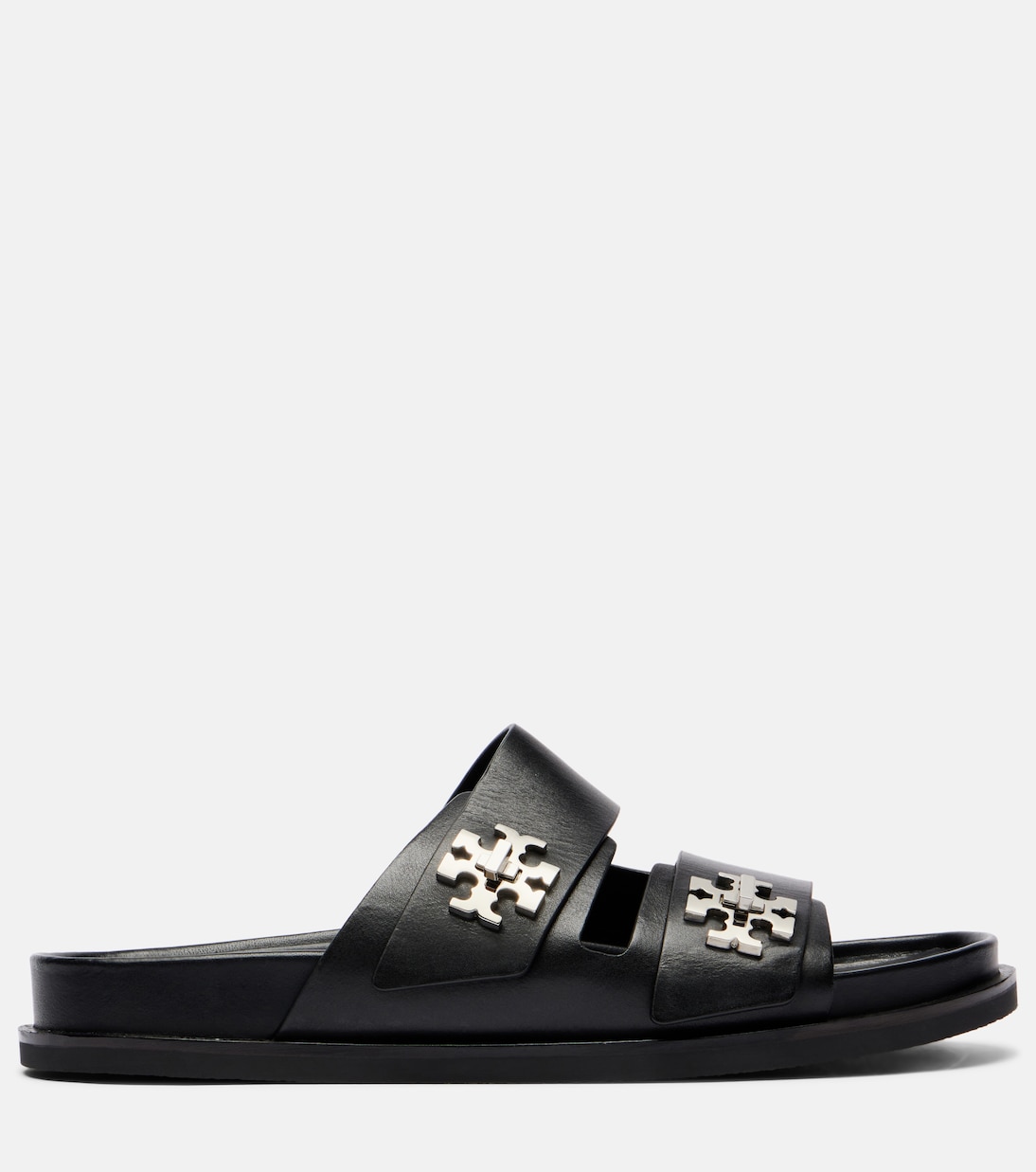 Turnlock leather slides | Tory Burch