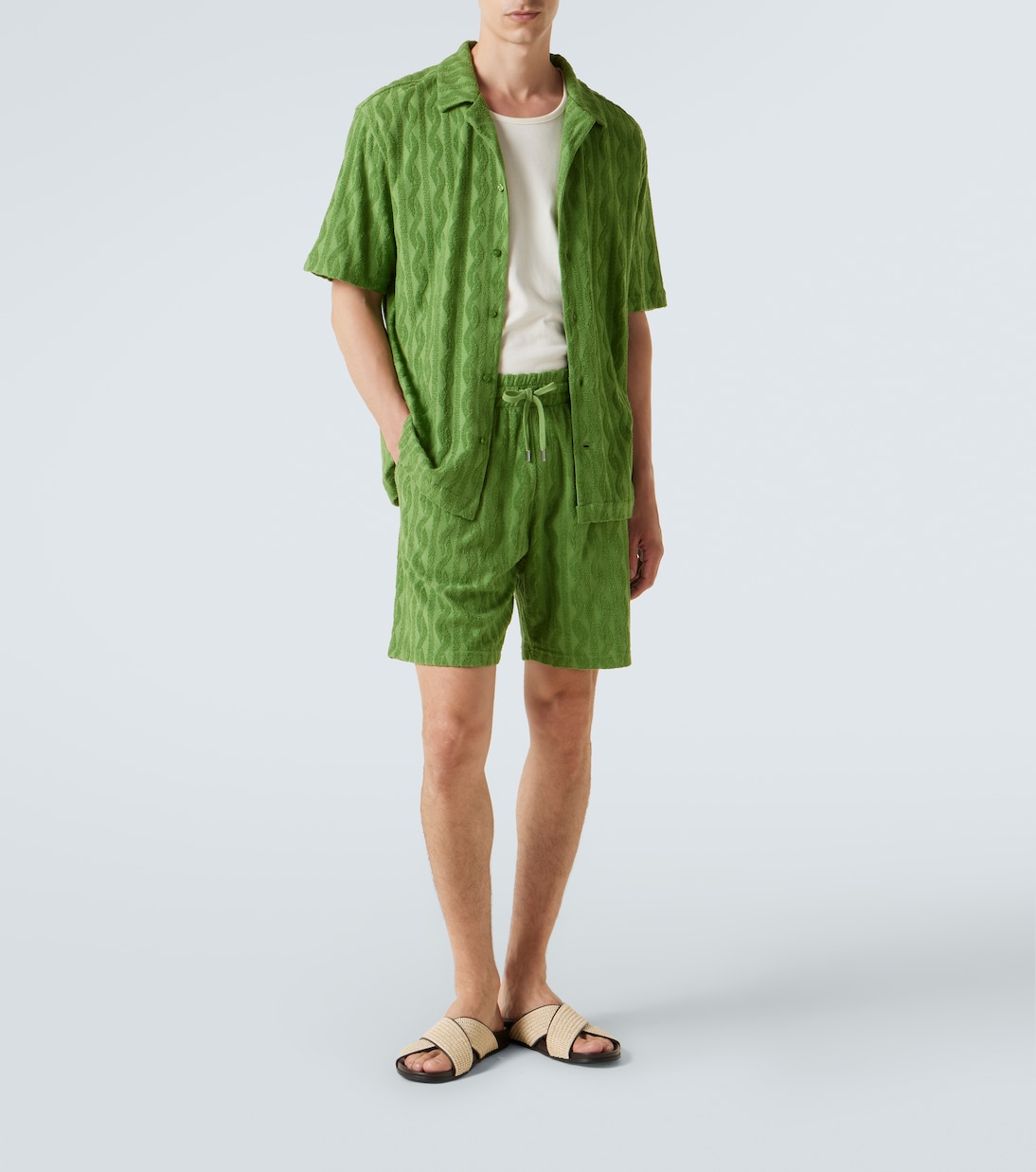 Shorts Augusto en mezcla de algodón y lino | Frescobol Carioca