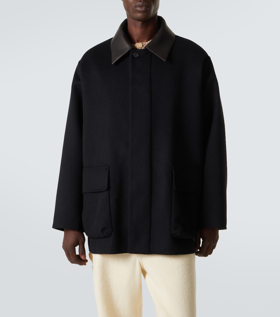 Blouson aus Kaschmir mit Leder | Auralee