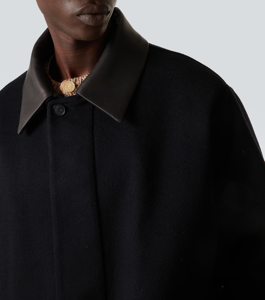 Blouson aus Kaschmir mit Leder | Auralee