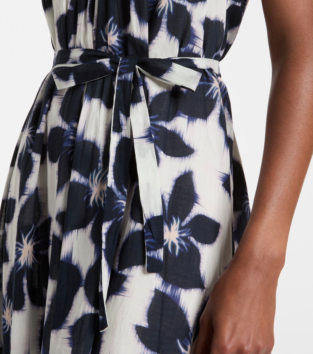 Robe midi en voile de coton à fleurs | Velvet