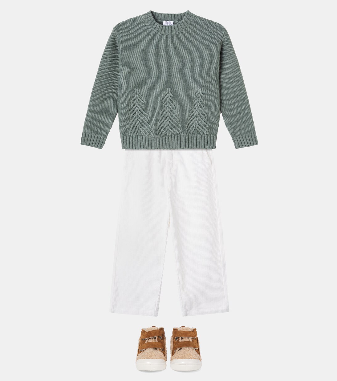 Suede-trimmed teddy sneakers | Il Gufo