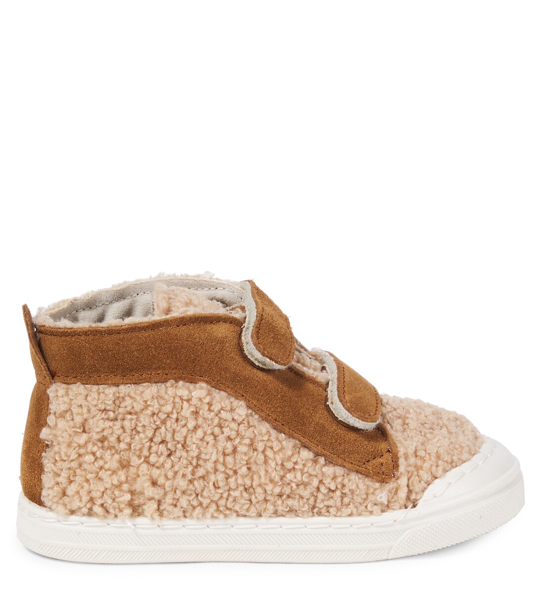 Suede-trimmed teddy sneakers | Il Gufo