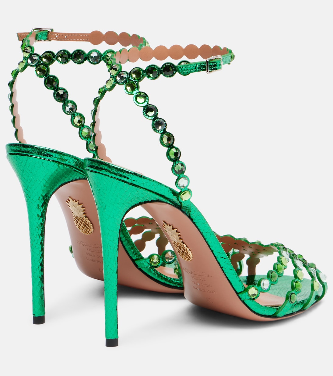 Verzierte Sandalen Tequila aus Metallic-Leder | Aquazzura