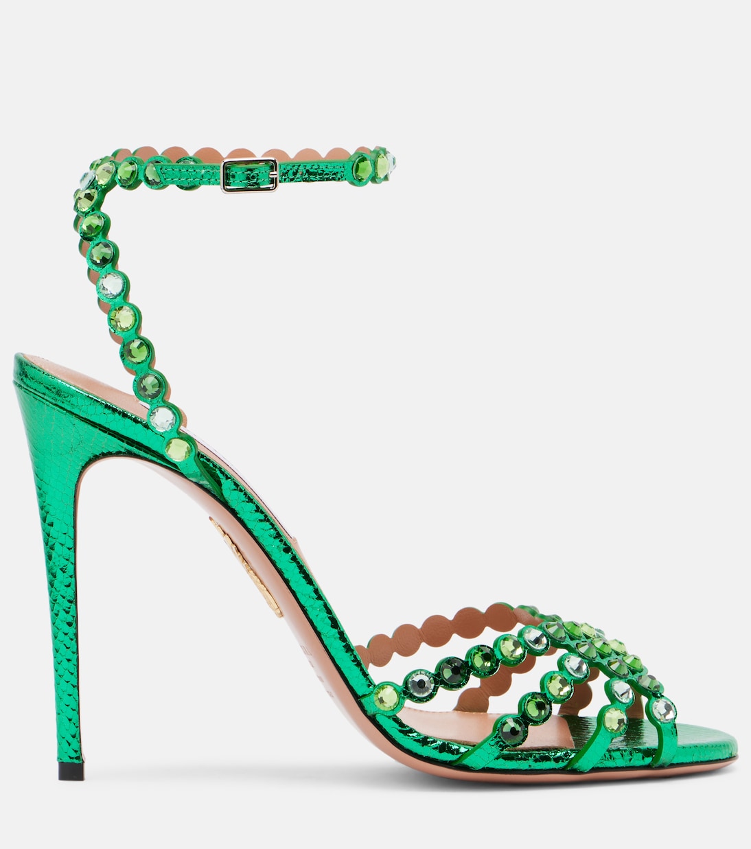 Verzierte Sandalen Tequila aus Metallic-Leder | Aquazzura