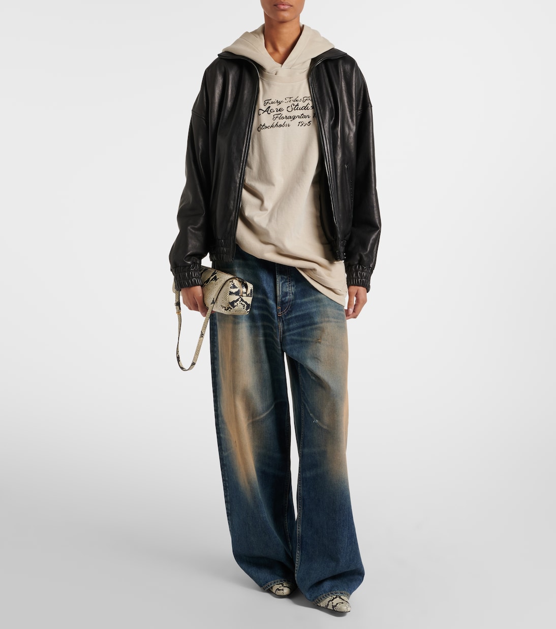 Wally snake-effect leather ankle boots | Staud