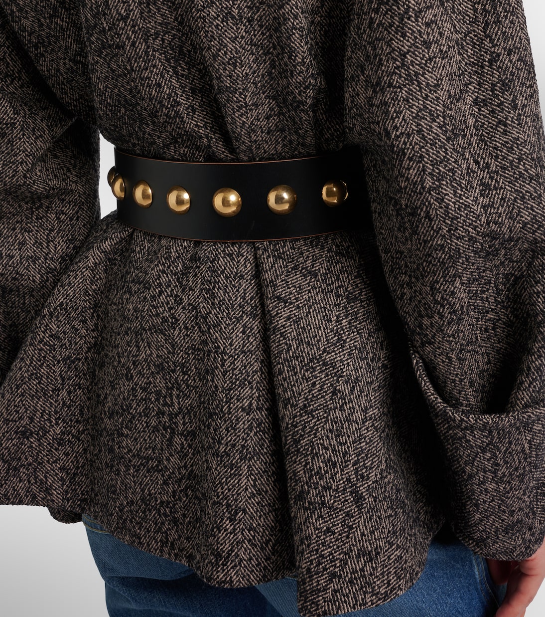 Cinturón Chloé Midnight de piel con tachuelas | Chloé