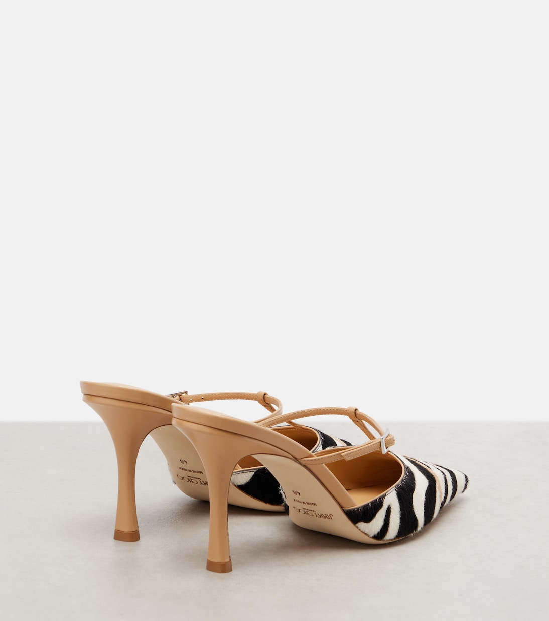 x Conner Ives Gloria 85 calf hair mules | Jimmy Choo