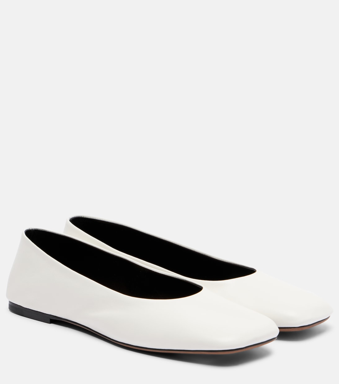 Square leather ballet flats | The Row