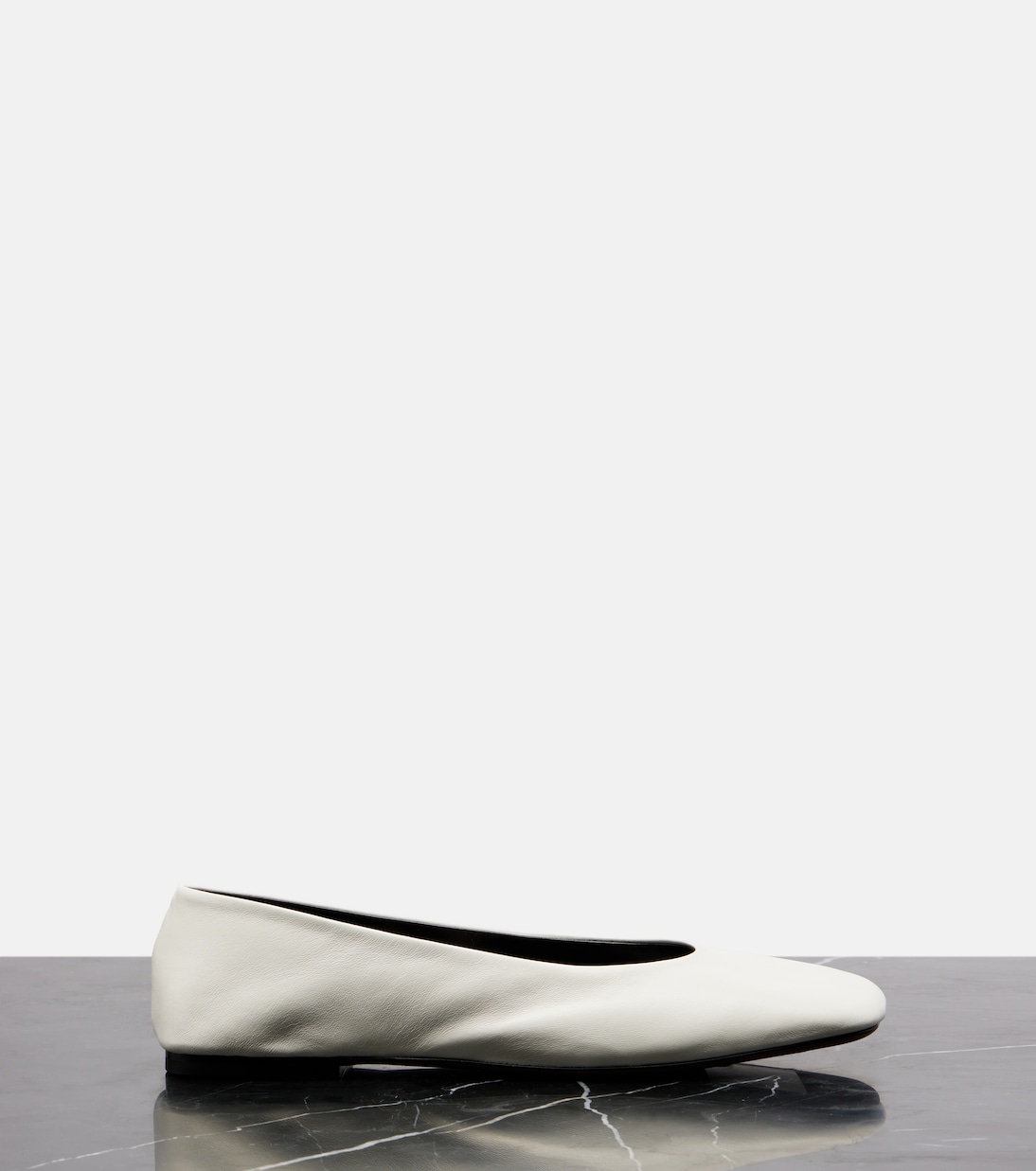 Square leather ballet flats | The Row