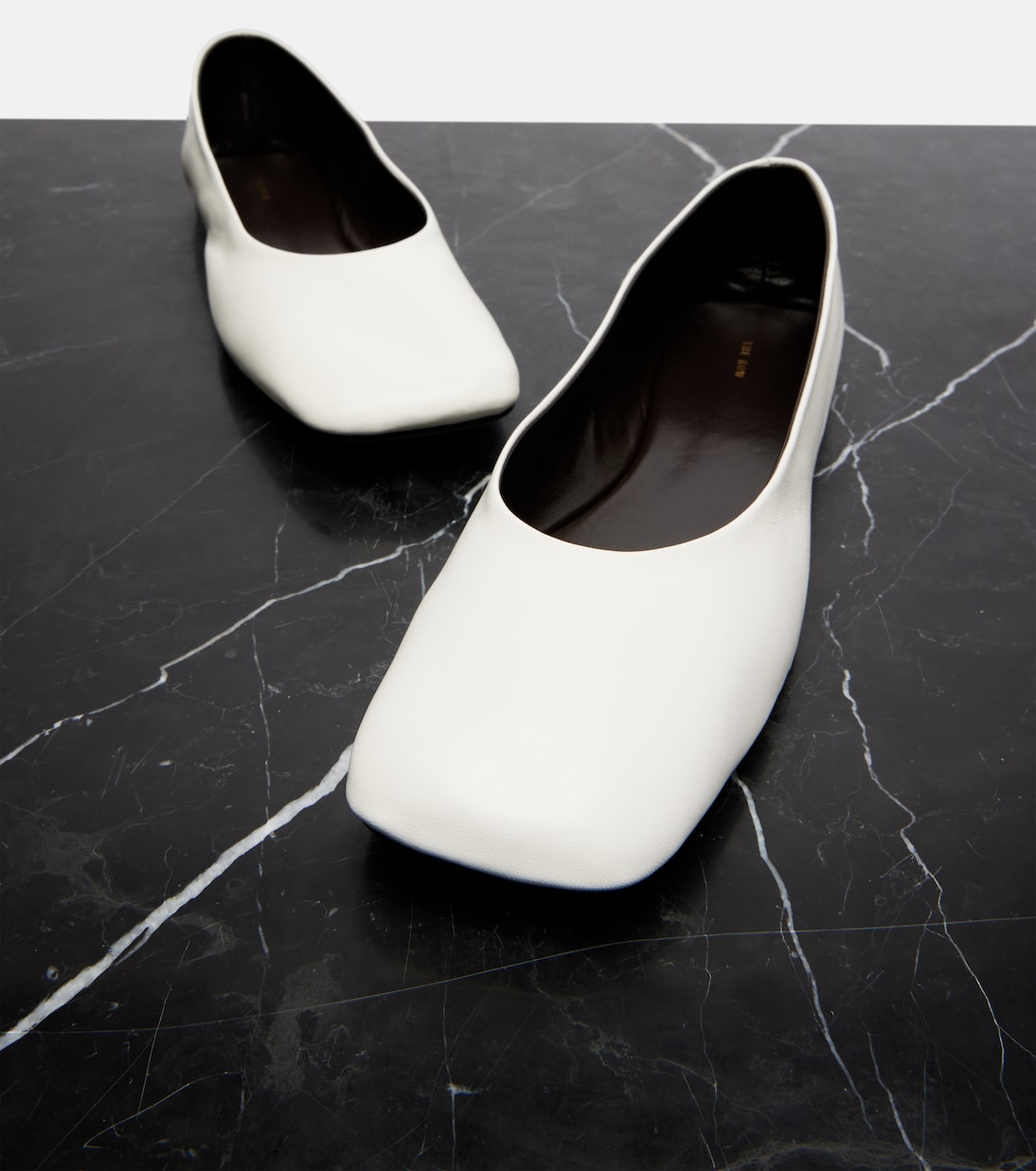 Square leather ballet flats | The Row