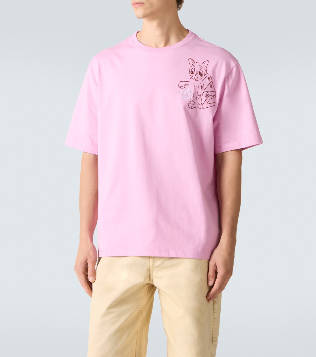 x Louis Wain embroidered cotton jersey T-shirt | Loewe