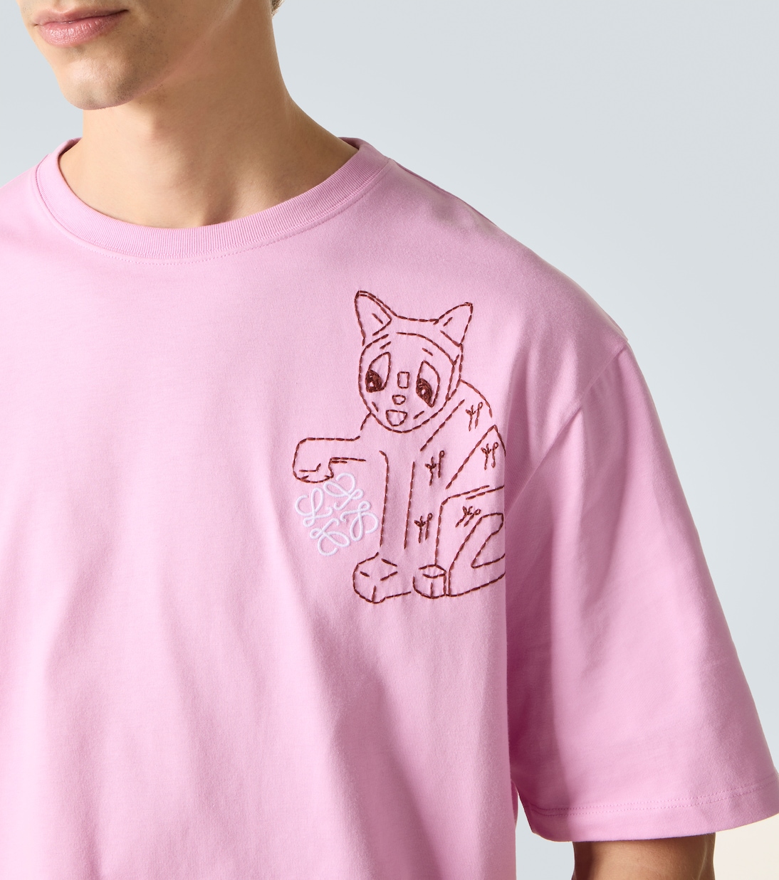 x Louis Wain embroidered cotton jersey T-shirt | Loewe