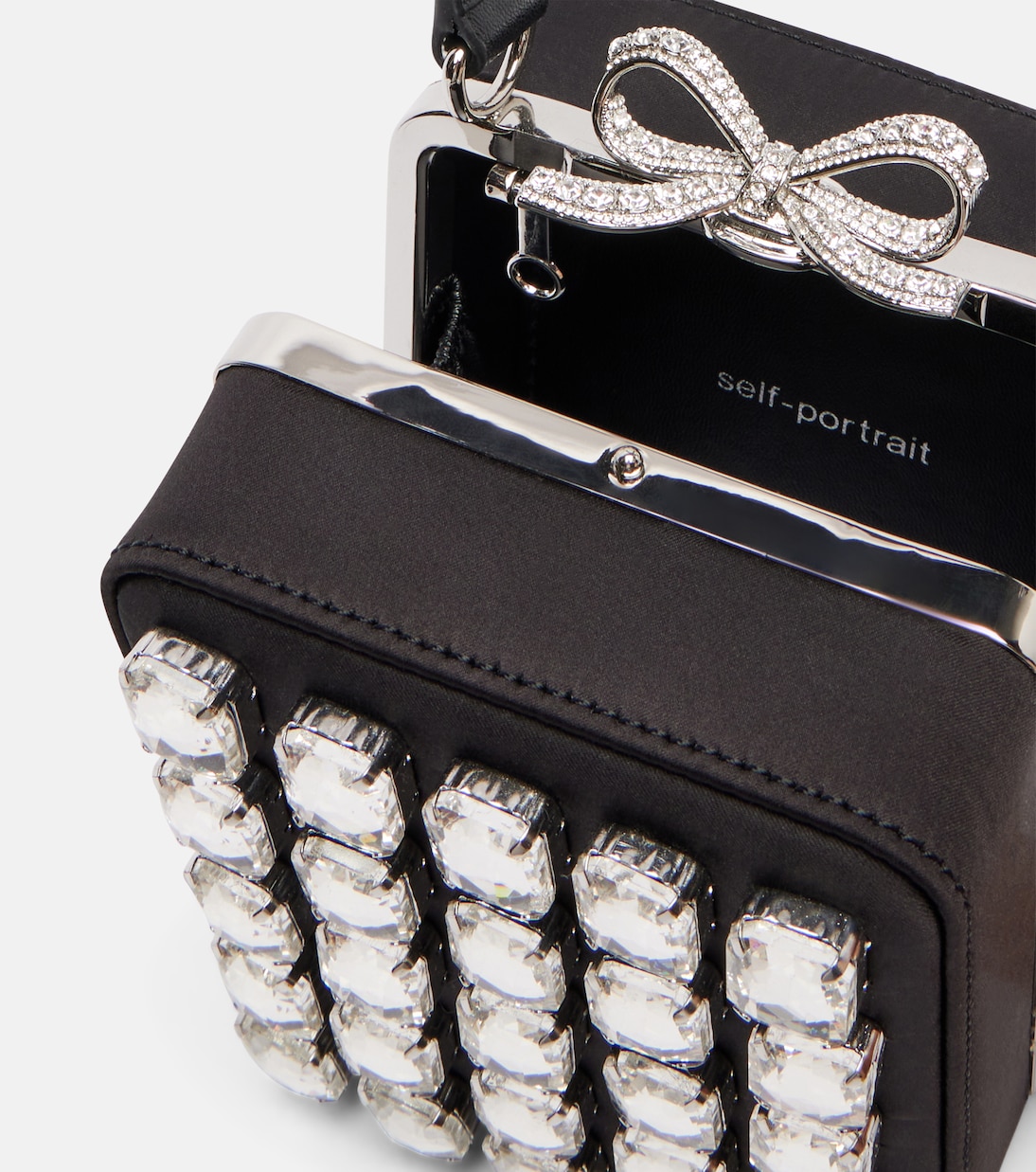 Micro crystal-embellished box bag | Self-Portrait