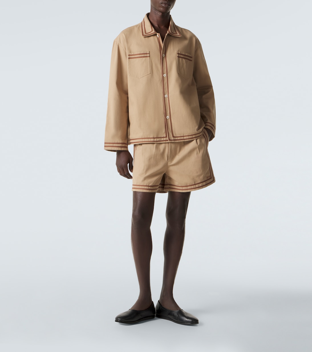 Cotton twill Bermuda shorts | Bode