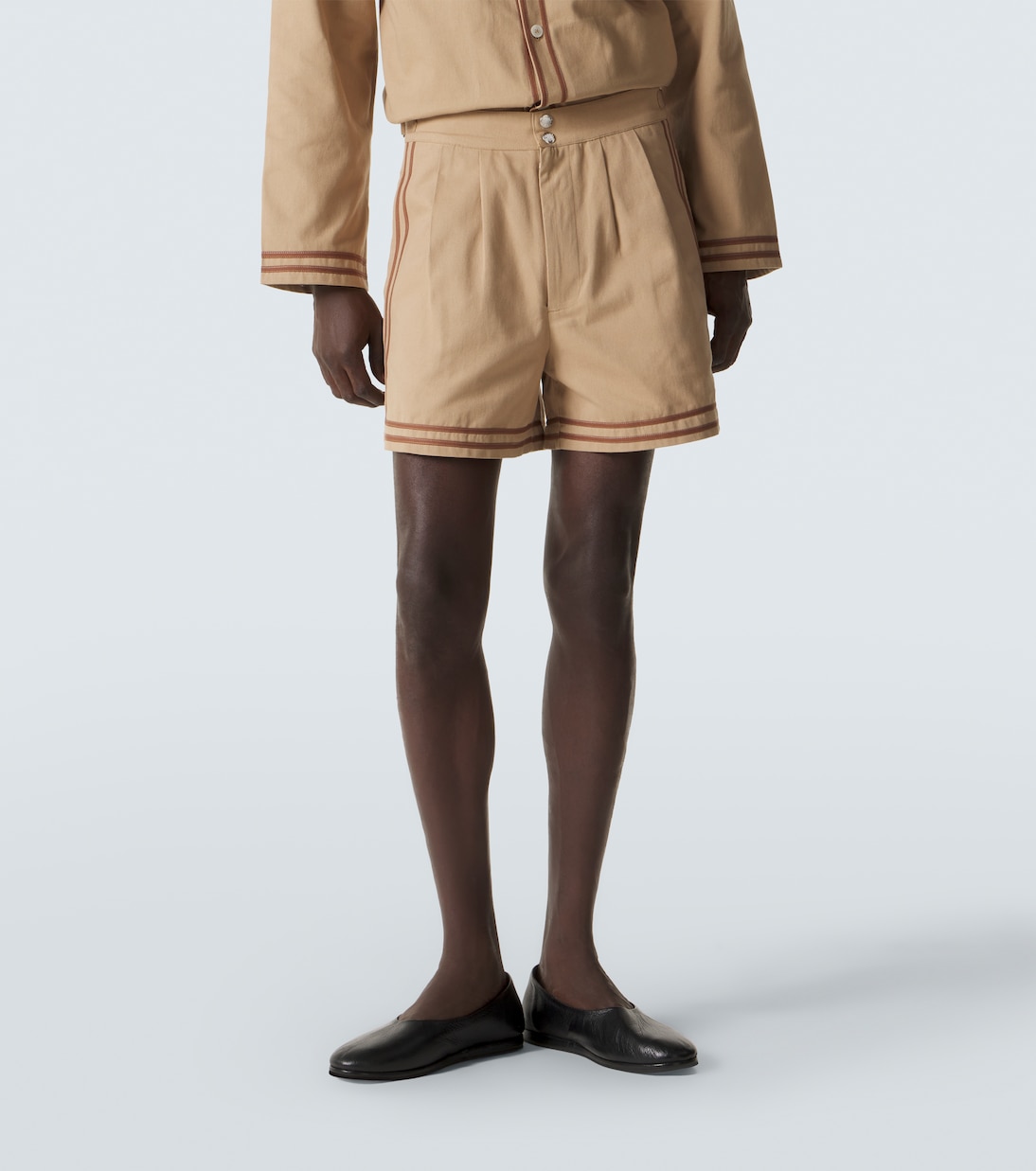 Cotton twill Bermuda shorts | Bode
