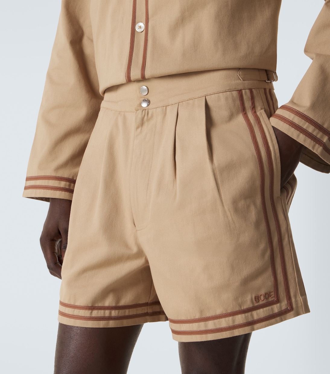 Cotton twill Bermuda shorts | Bode