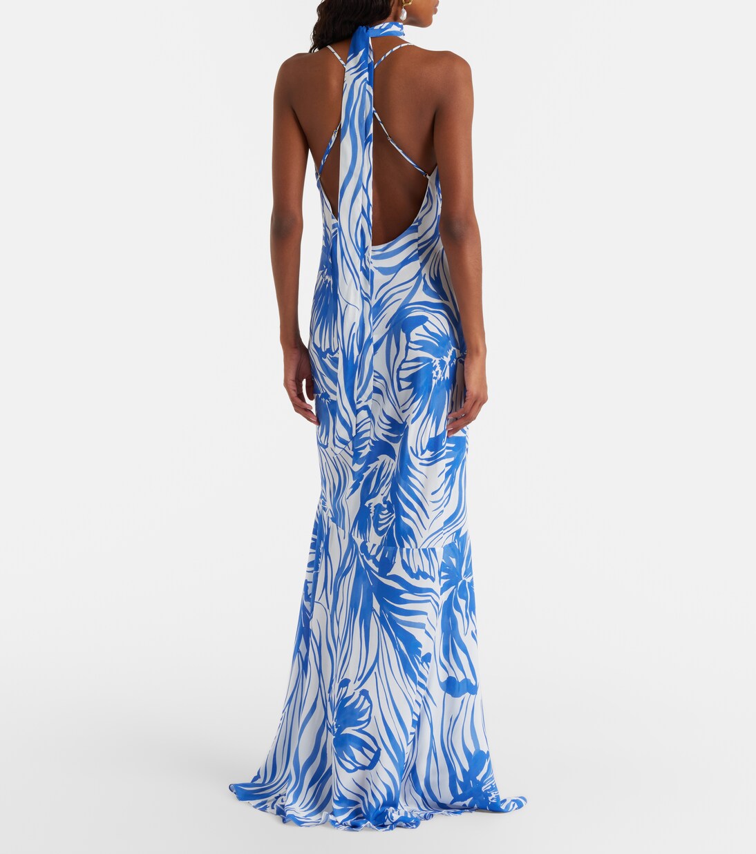 Isla scarf-detail printed gown | Alexandra Miro