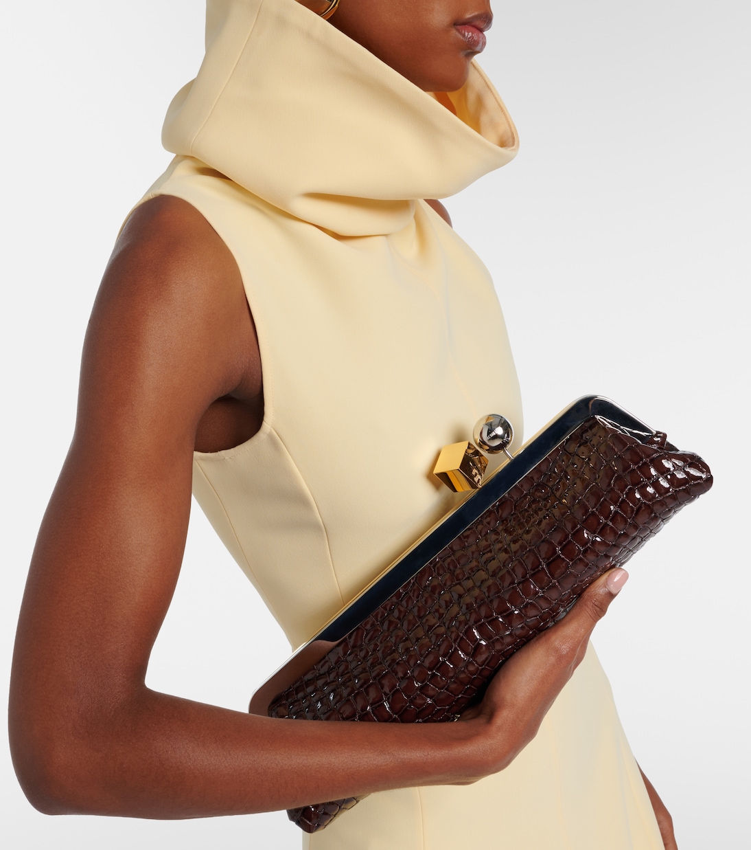 Salon croc-effect leather shoulder bag | Jacquemus