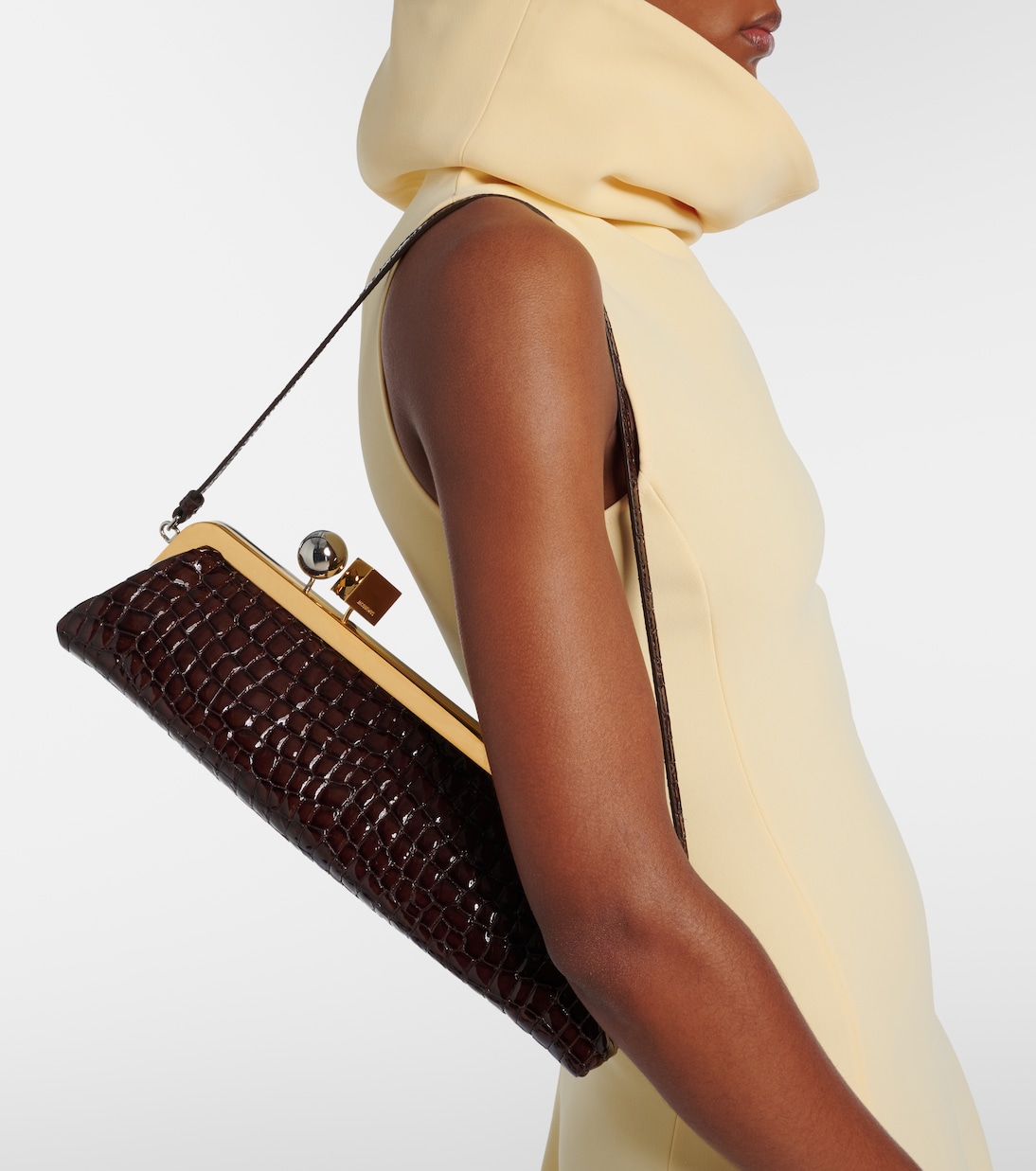 Salon croc-effect leather shoulder bag | Jacquemus