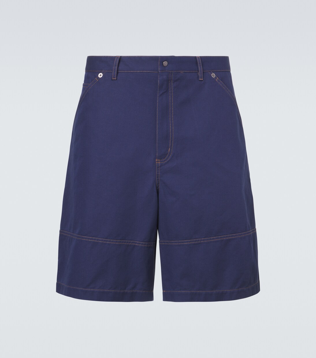Cotton and linen gabardine shorts | Moncler