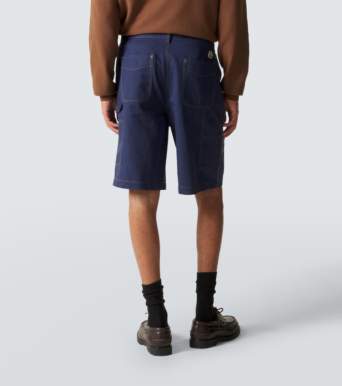 Cotton and linen gabardine shorts | Moncler