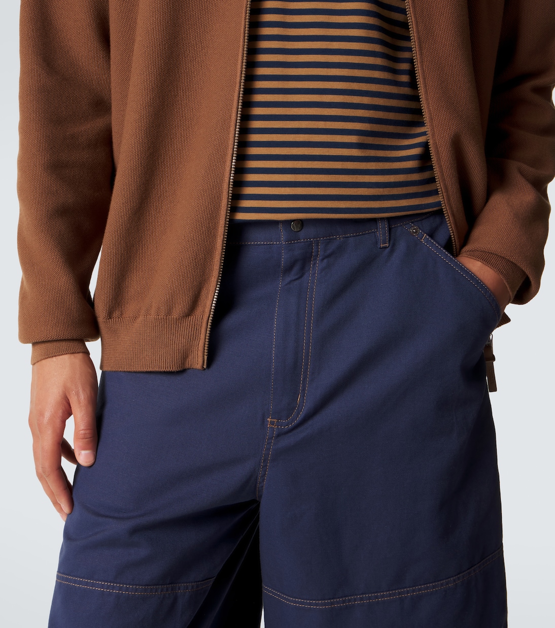 Cotton and linen gabardine shorts | Moncler