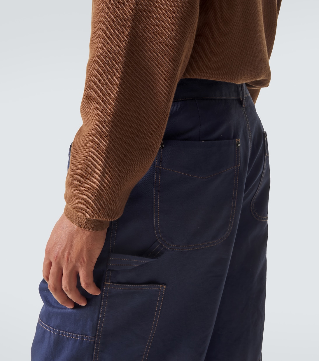 Cotton and linen gabardine shorts | Moncler