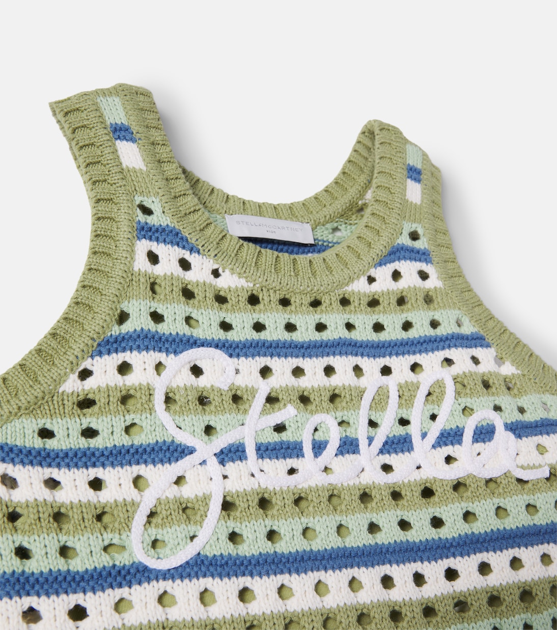 Embroidered crochet cotton dress | Stella McCartney Kids