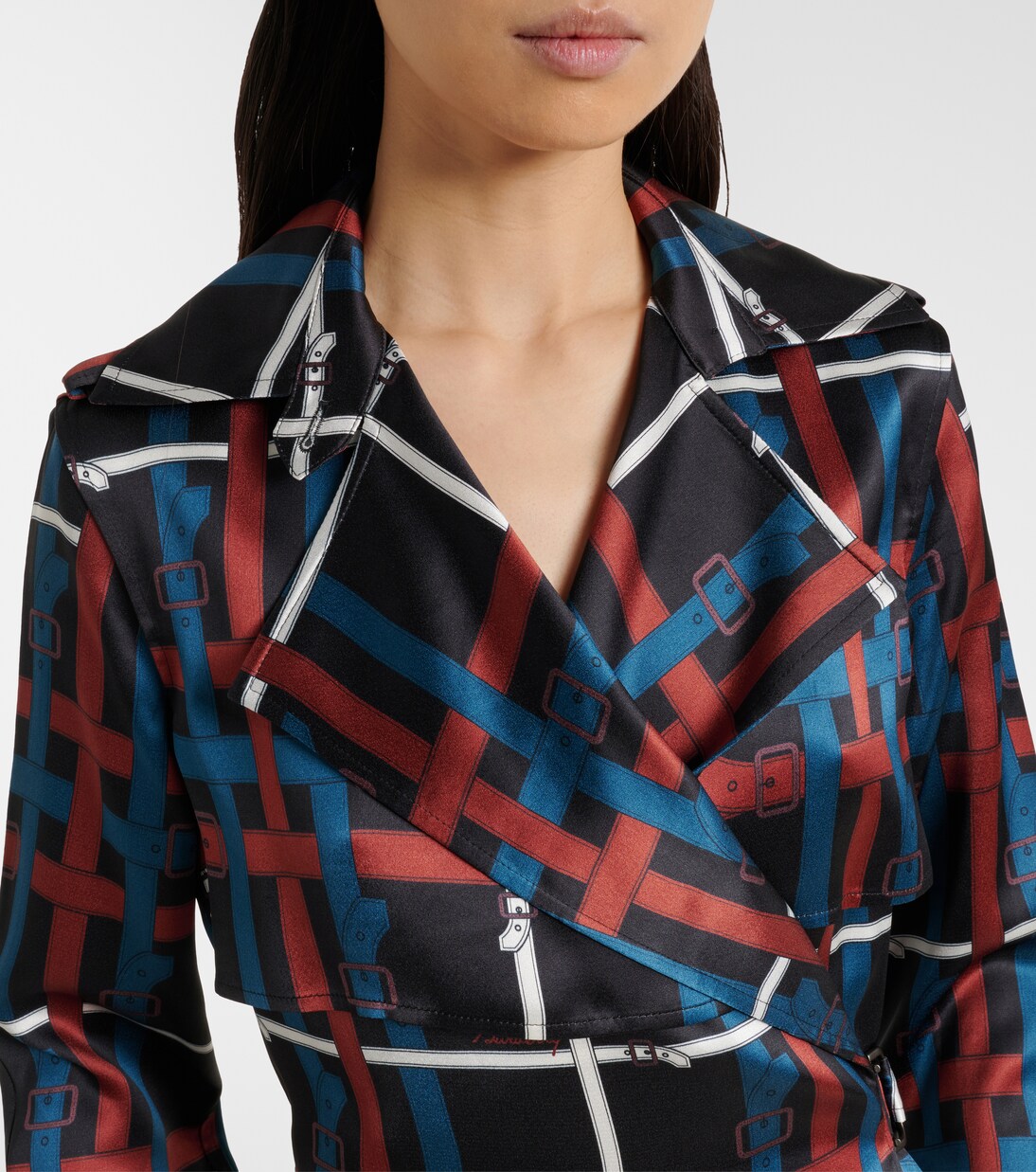 Belt Check crêpe wrap dress | Burberry