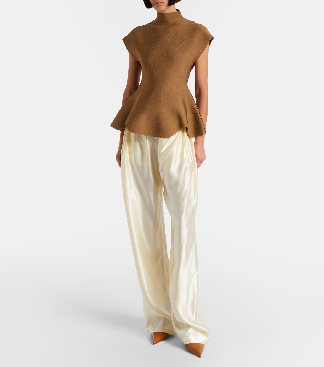 Rohen satin wide-leg pants | Khaite