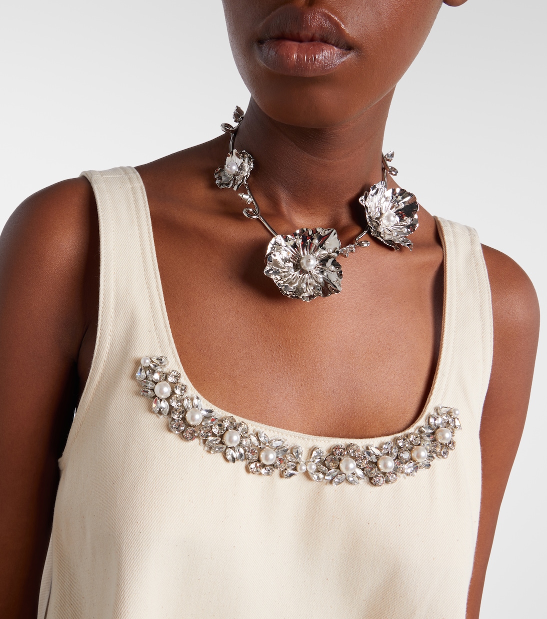 Embellished cotton minidress | Simone Rocha