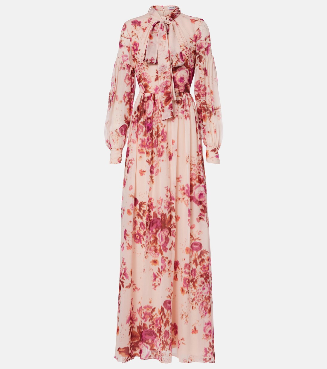Floral neck-tie silk voile gown | Erdem