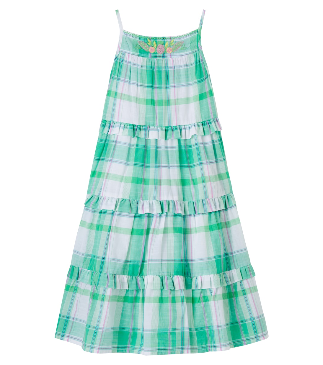 Nymphea checked tiered cotton dress | Bonton