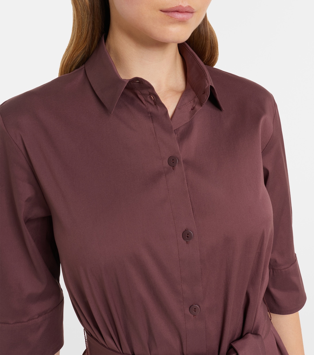 فستان ميدي من القطن المخلوط Cognac | Max Mara