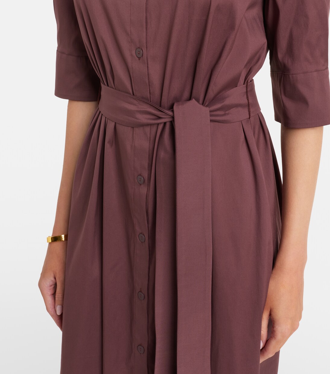 فستان ميدي من القطن المخلوط Cognac | Max Mara