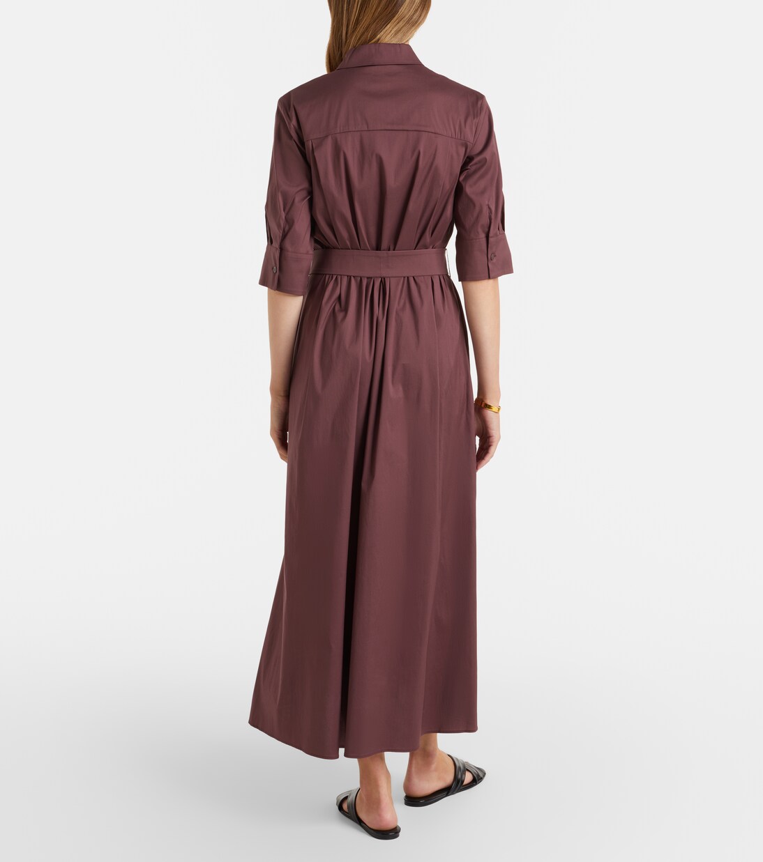 فستان ميدي من القطن المخلوط Cognac | Max Mara