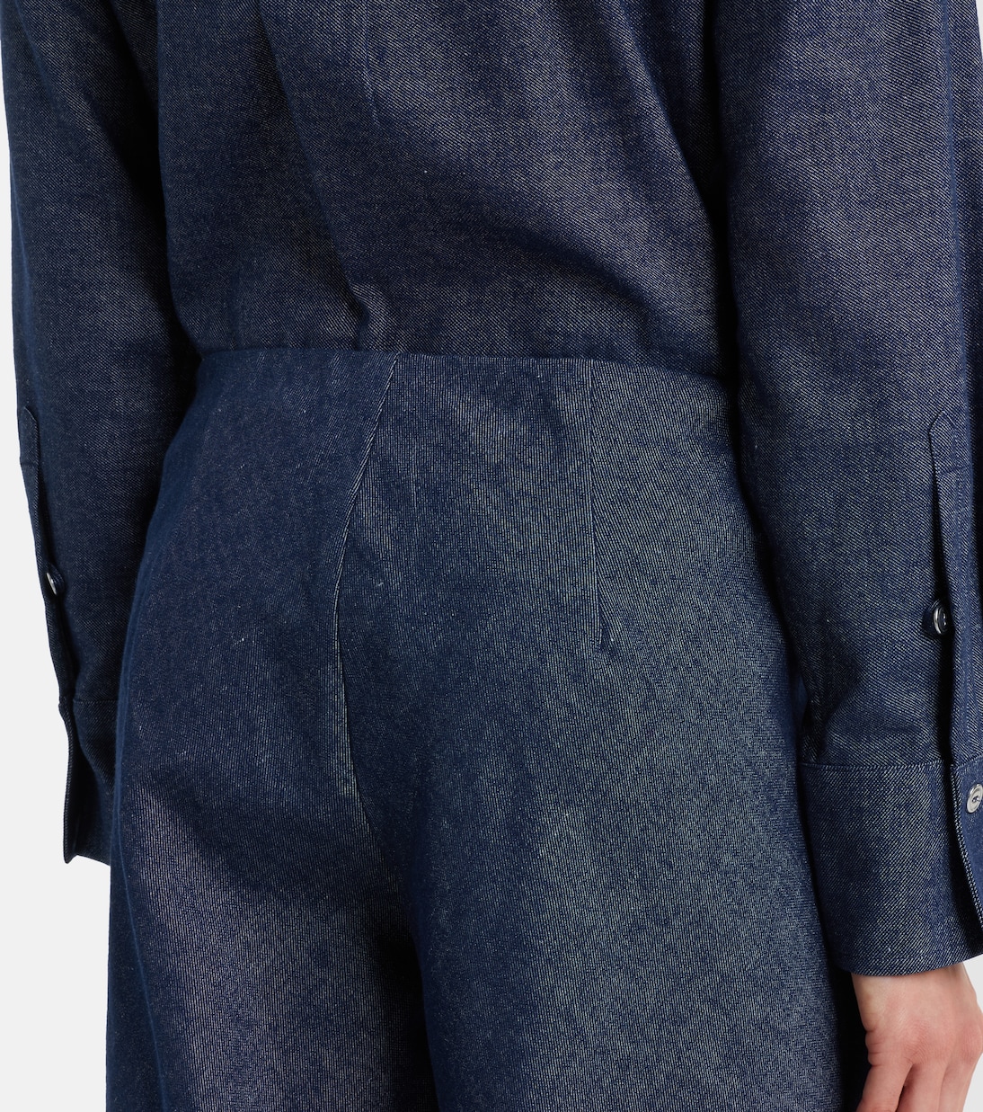 Colette cotton and linen chambray wide-leg pants | Vince