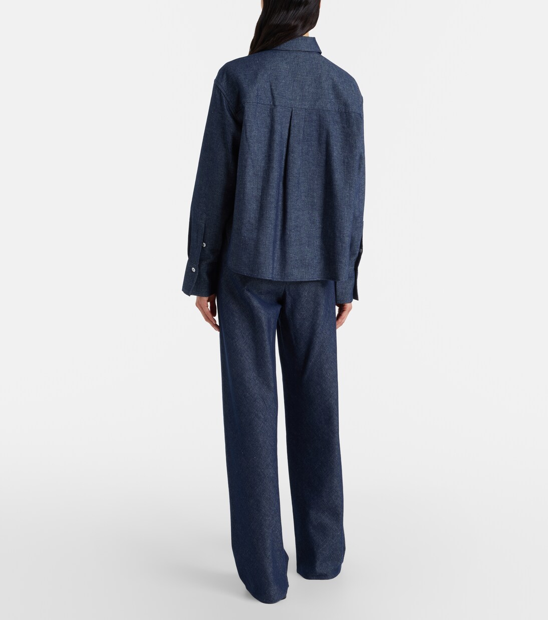 Colette cotton and linen chambray wide-leg pants | Vince