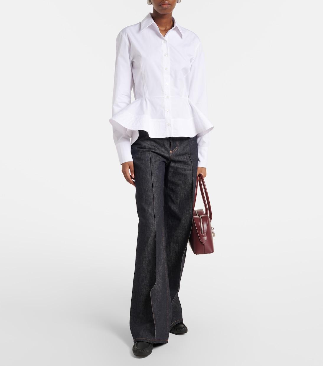 Peplum cotton poplin shirt | Stella McCartney