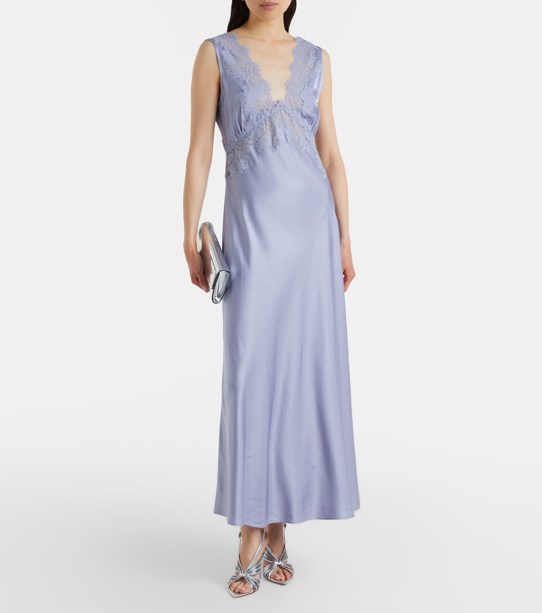 Lysandra lace-trimmed satin maxi dress | Rixo